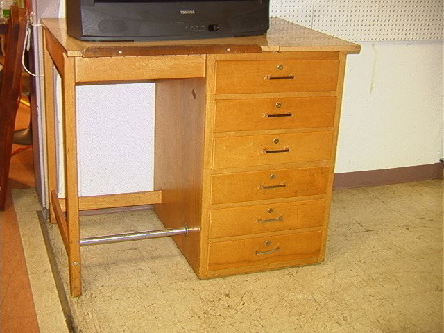 Six Drawer Drafting Table. BRODHEAD GARRET Co. m: Six Drawer Drafting Table. BRODHEAD GARRET Co. manufacturer.-- Dimensions: H: 40 inches: D: 32.5 inches: L: 48.5 inches --- Condition (General): Scratches & Wear. Please contact us with specific quest