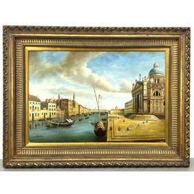 Signed Oil Painting of Basilica Santa Maria della Salute. Venezia. Venice Canal Scene. Italy. FRAN K (1 of 10)