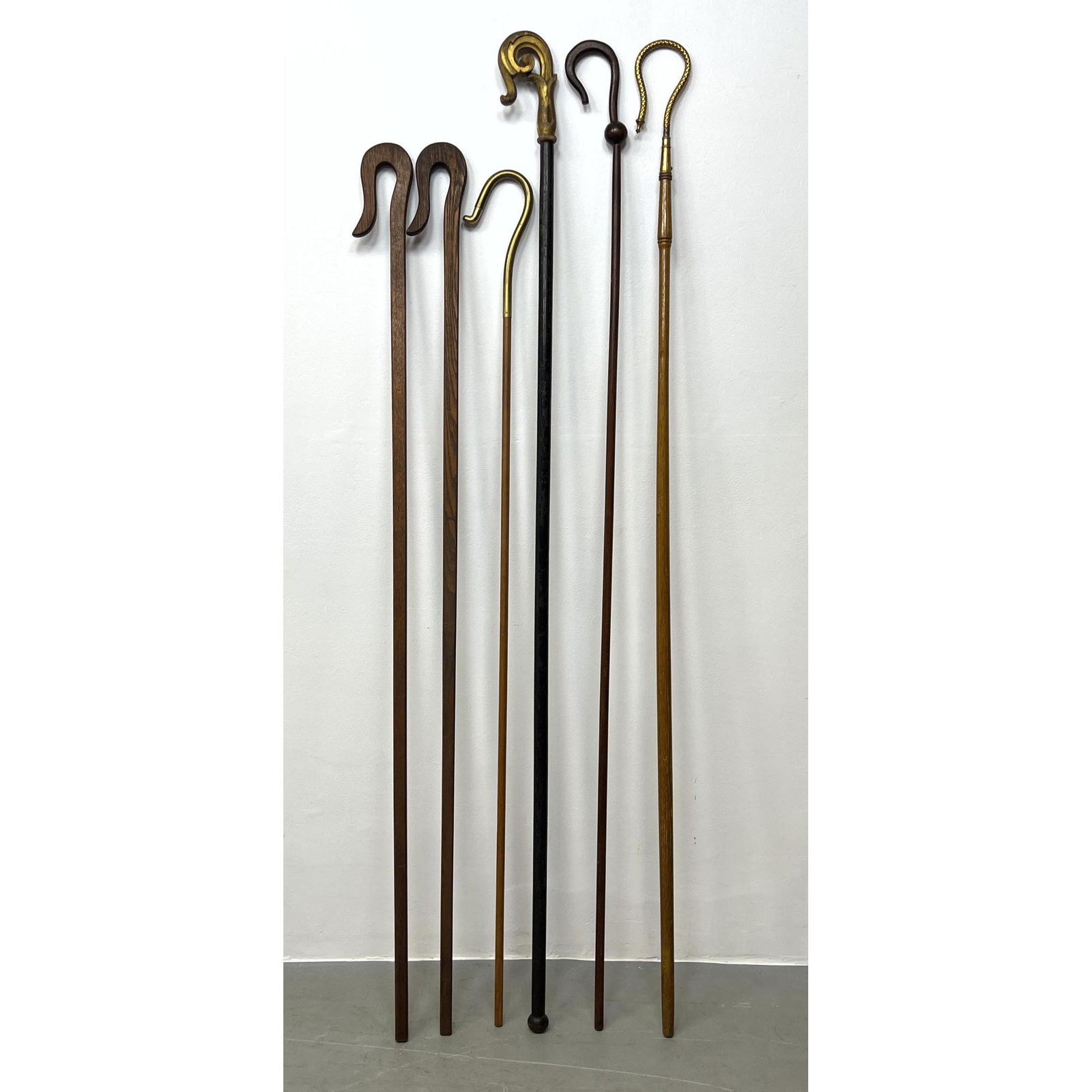6pc ceremonial staffs with hooks from Odd Fellows Eden Lodge Wilmington DE. Wood or iron constructio (1 of 7)