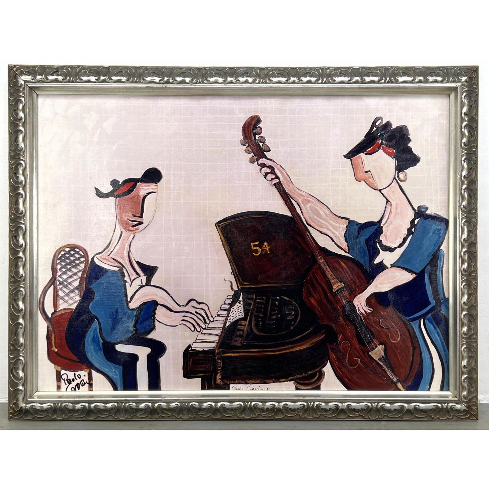 Paolo Corvino Impressionist Wall Art on Canvas. Framed.: Paolo Corvino Impressionist Wall Art on Canvas. Framed. Dimensions: H: 28 inches: W: 39 inches: Frame Height: 34.5 inches: Frame Width: 45 inches ---