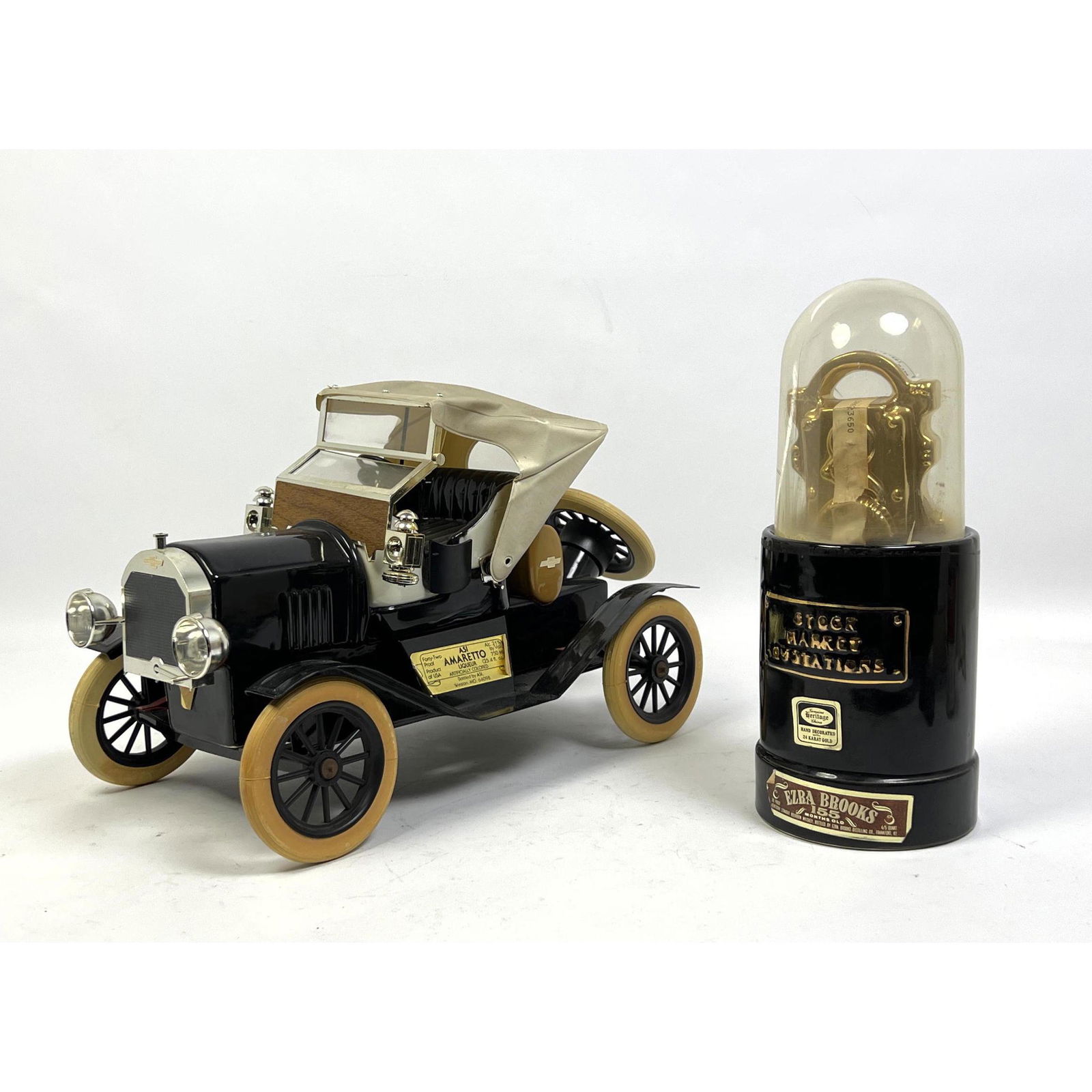 Figural Liquor Bottles. Antique Car. Stock Ticker Tape Machine. (1 of 13)