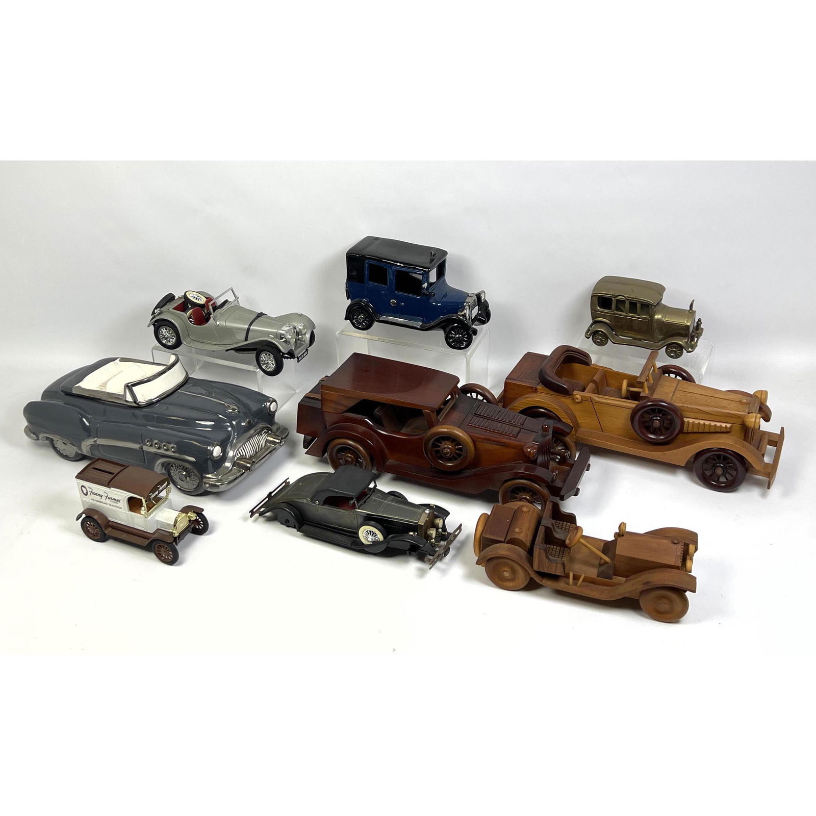 9pc automobile Model Lot. Some metal and some wood. (1 of 20)