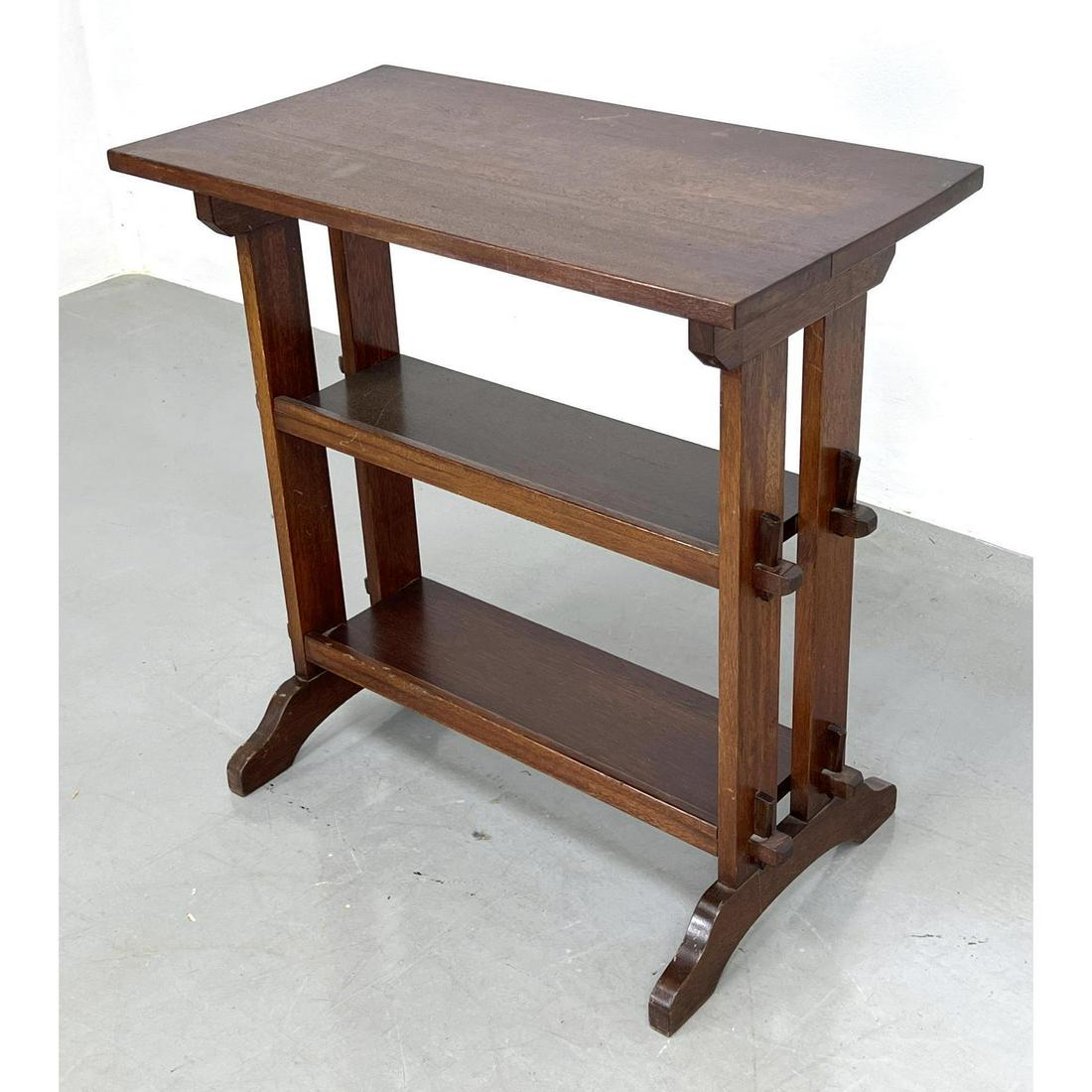 ROYCROFT Little Journeys table. Arts and Crafts Mission Book Stand.  Tagged is metal tag on front. (1 of 12)