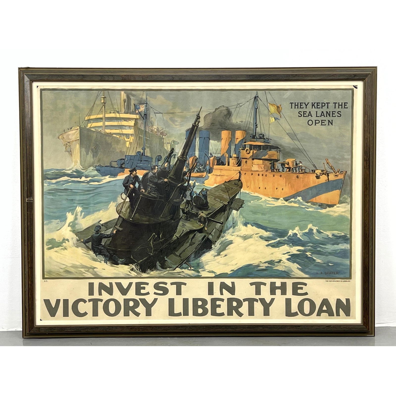 L.A. SHAFER Lithograph War Poster. "Invest in the Victory Liberty Loan". W. F. Powers Co Litho., NY. (1 of 9)