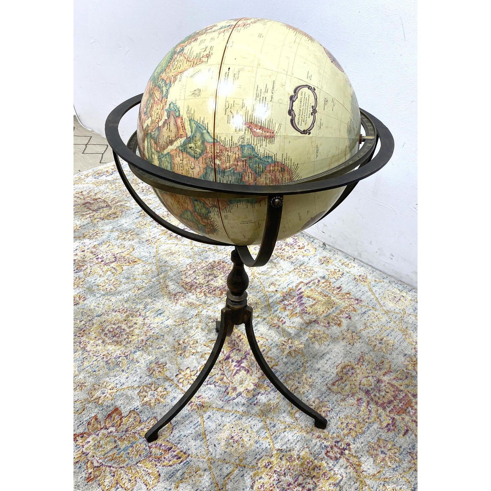 World Globe Floor Model in Metal Stand. (1 of 7)