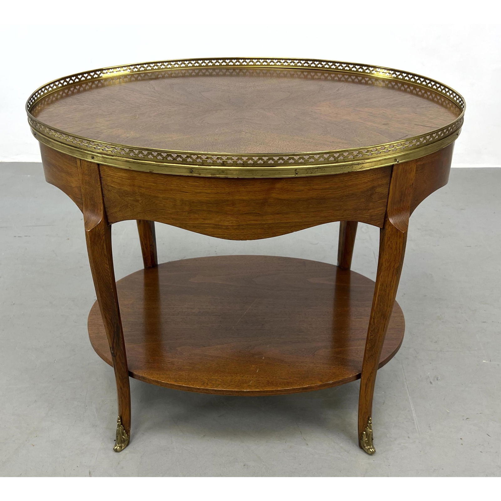Vintage BAKER Oval Mahogany Side Table. Brass Gallery Trim. Ormolu foot details. Metal Baker tag (1 of 12)