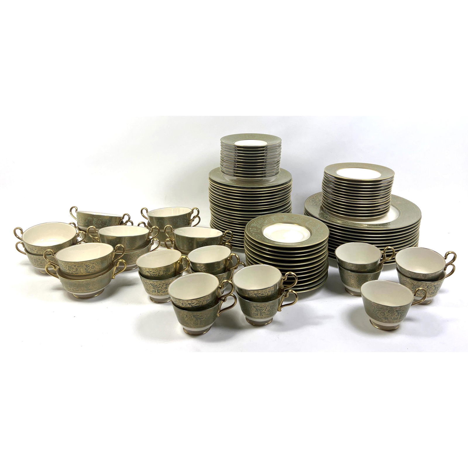 98 pc Franciscan CROWN RENAISSANCE China Dinner service set. (1 of 13)