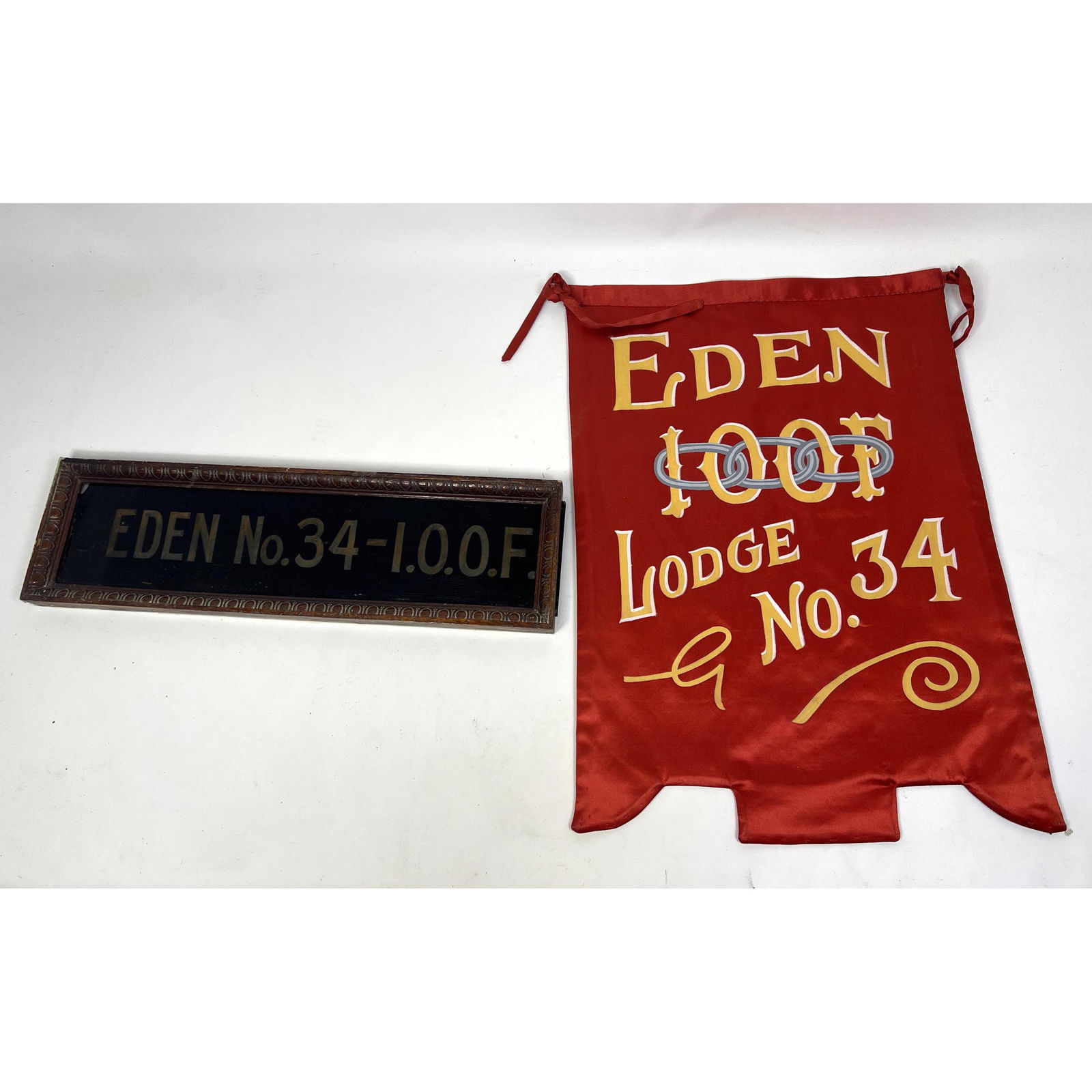 IOOF silk BANNER and sign. from Odd Fellows Eden lodge Wilmington DE (1 of 14)
