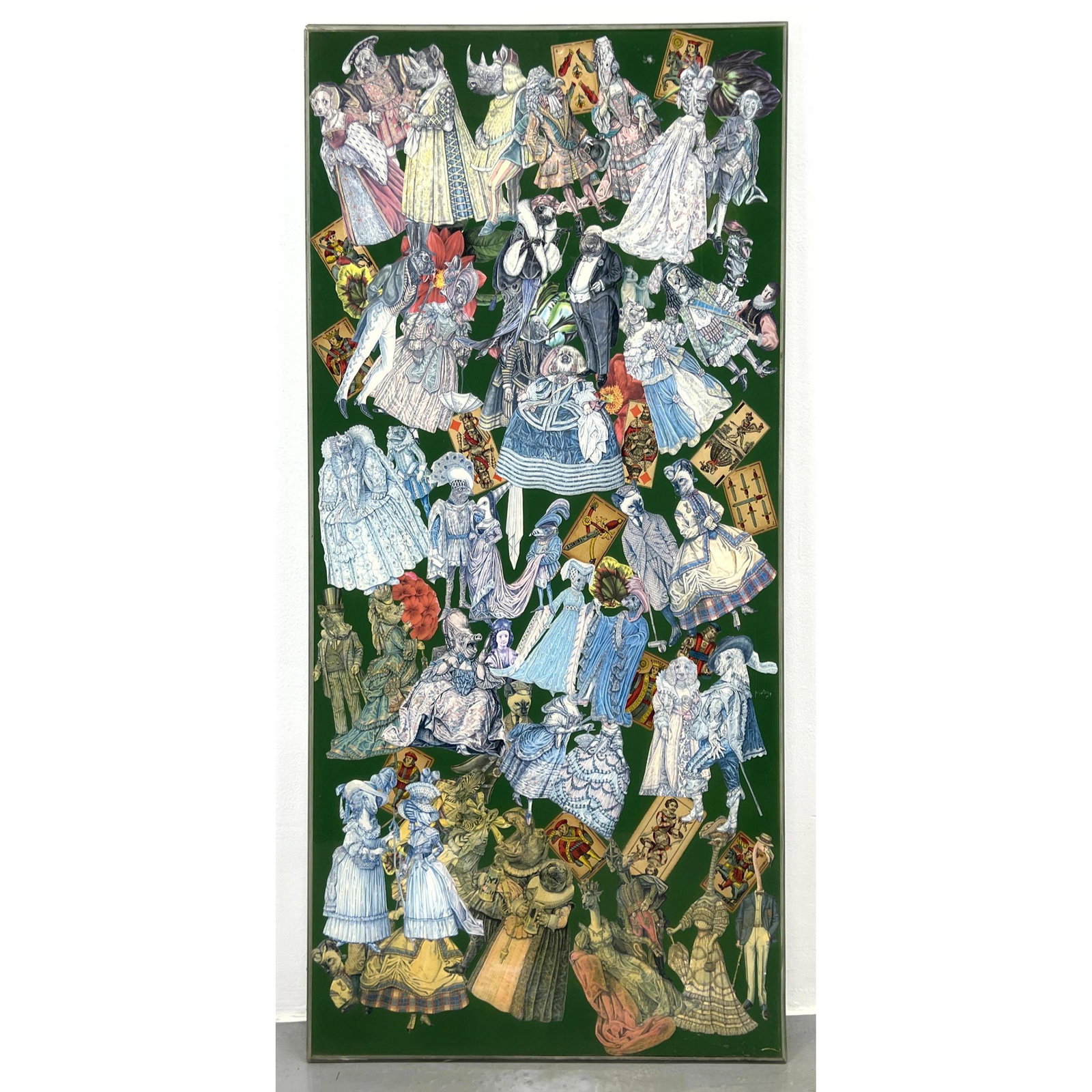 Elaborate Print depicting Collage of Anthropomorphic Figures.: Elaborate Print depicting Collage of Anthropomorphic Figures. Dimensions: H: 49.5 inches: W: 24.5 inches ---