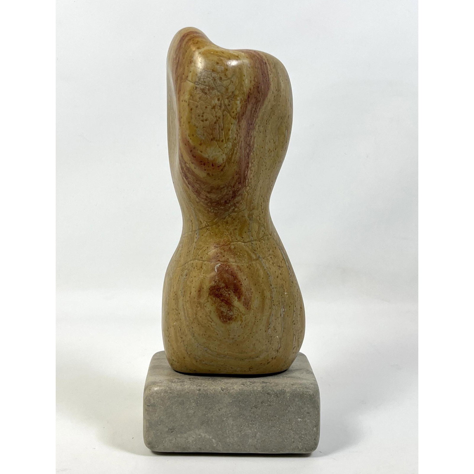 Signed JEFF Carved Stone Organic Abstract Sculpture. Signed and initialed JB (1 of 7)