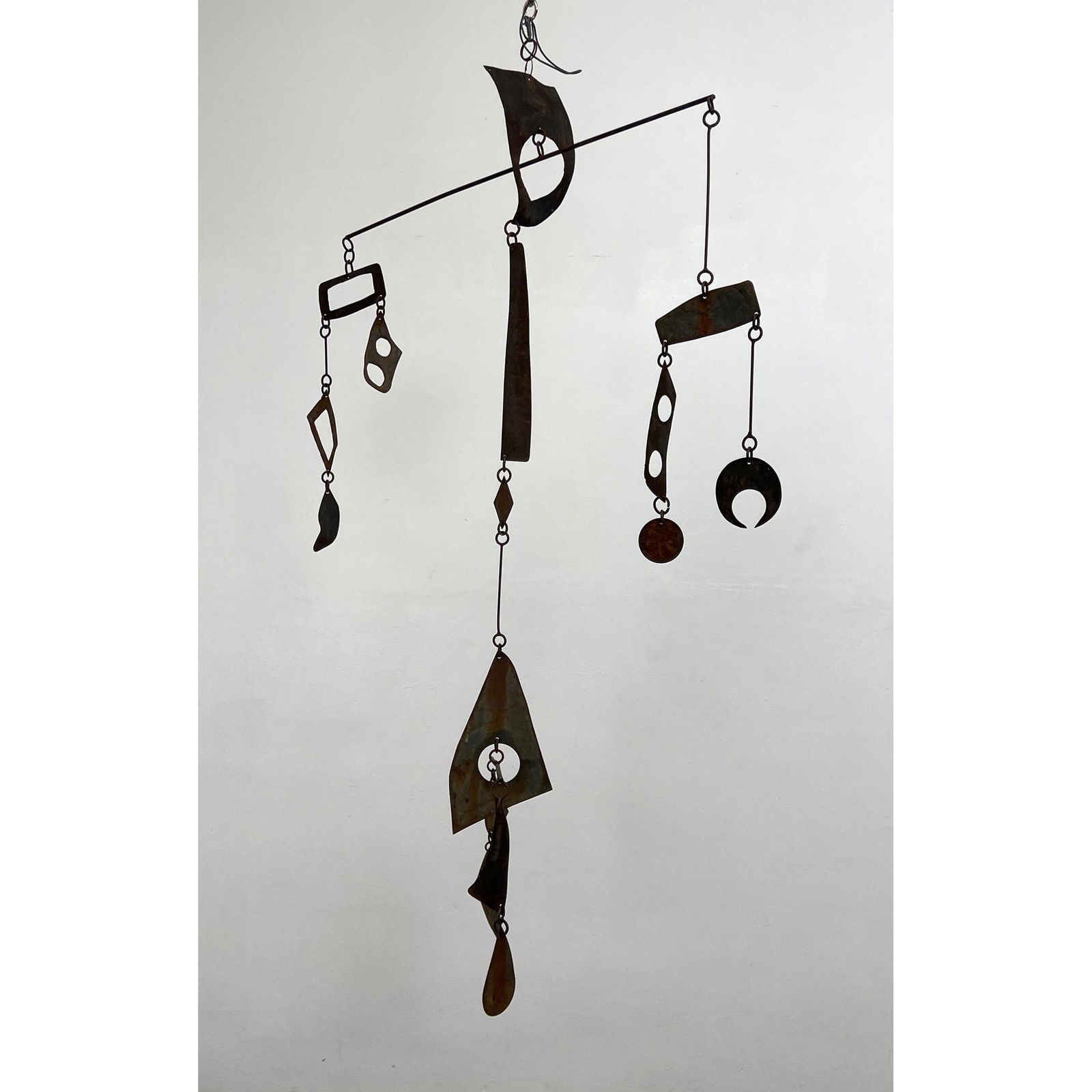 Brutalist Metal Hanging Mobile Kinetic Sculpture. (1 of 10)