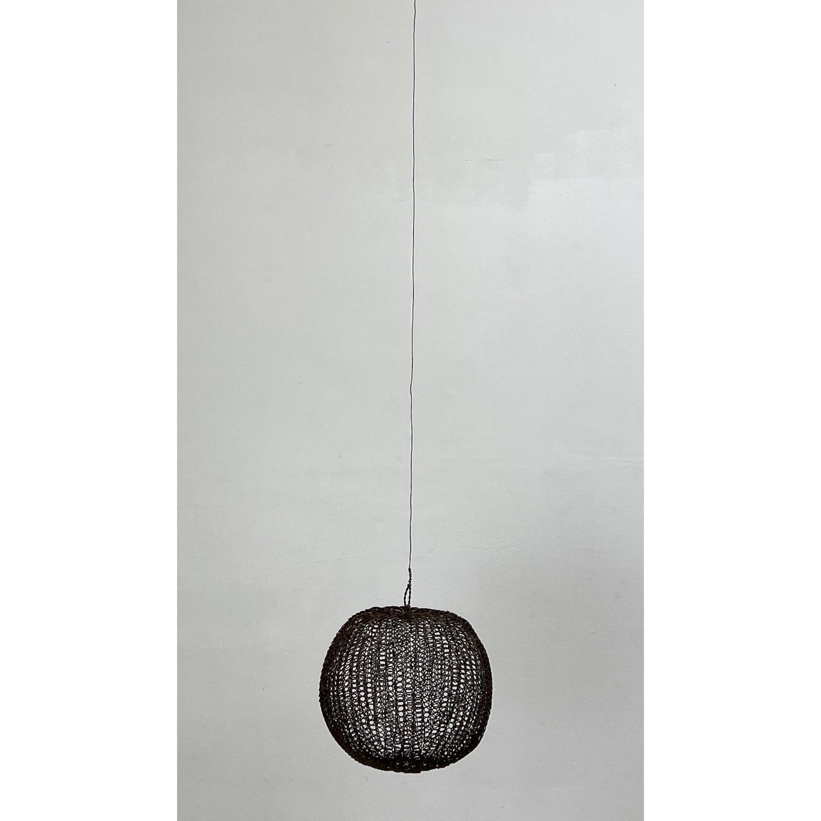 Ruth Asawa Inspired hanging chain link orb sculpture. Crocheted Metal Wire. (1 of 7)