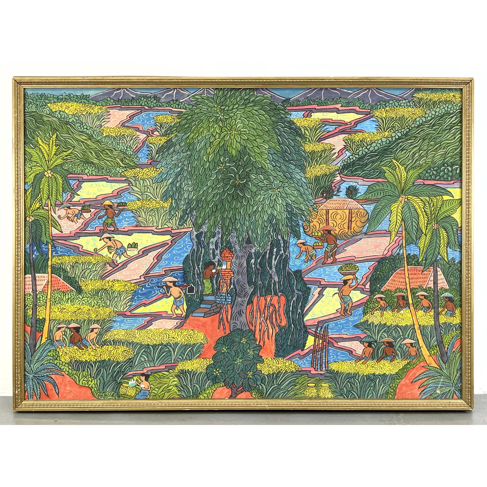 Balinese original painting . Tropical lush landscape. (1 of 8)