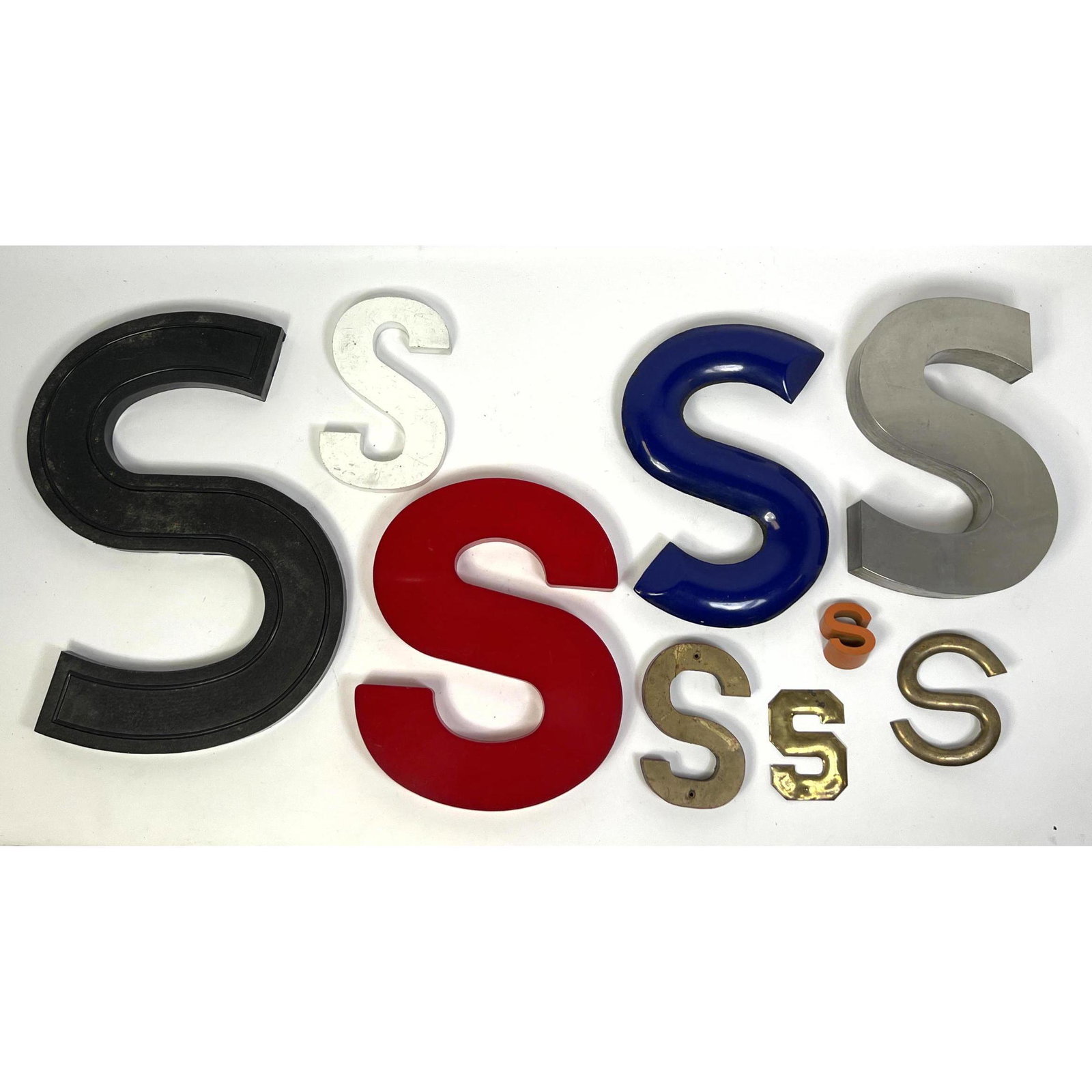 9pc Collection of the letter S. Mixed Materials. Mixed Sizes and fonts. (1 of 8)