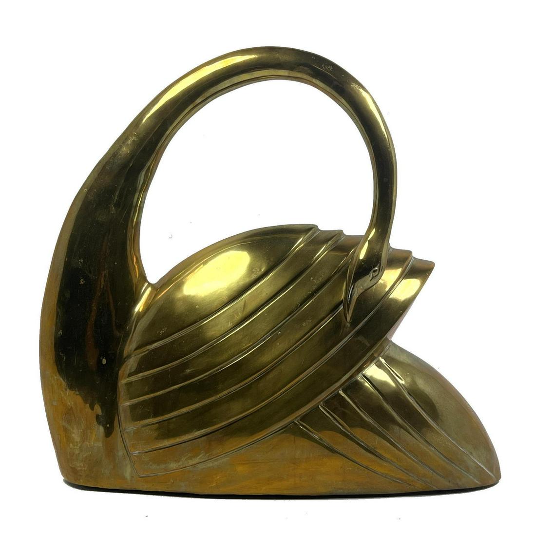 Modernist Brass Figural Swan Sculpture. (1 of 11)