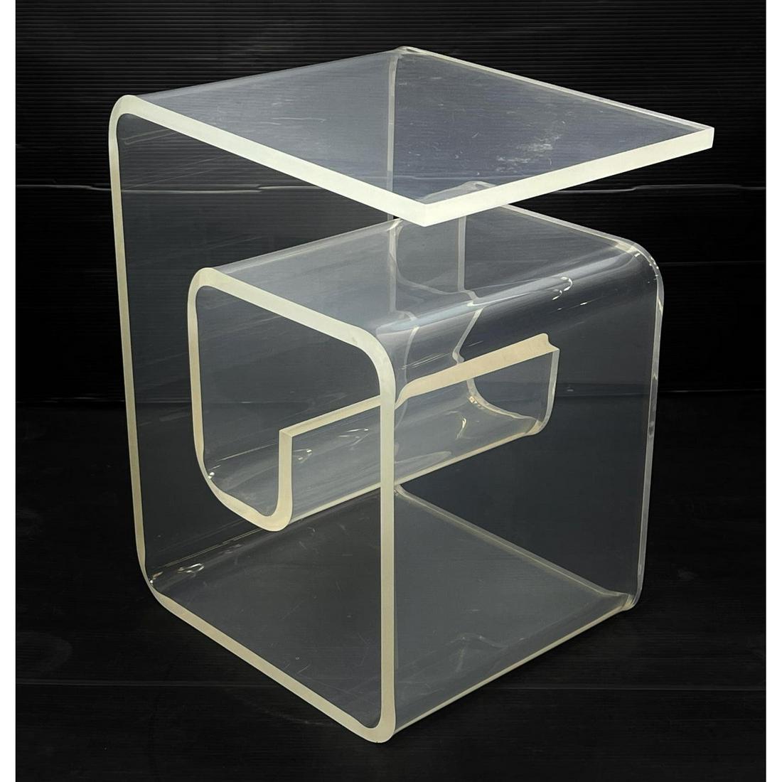 Snail Form Molded Lucite Side End Table.  Turn on Side Could be used as Table Base. (1 of 7)