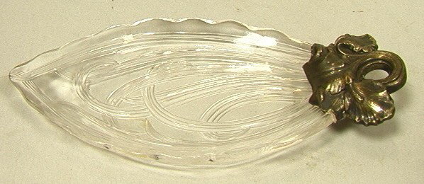 Theodore B. Starr Sterling and Crystal dish. Iri: Theodore B. Starr Sterling and Crystal dish. Irises. -- Dimensions: H: 7.5 inches: W: 4 inches --- Condition (General): Very Good Condition. Please contact us with specific questions about condition, 