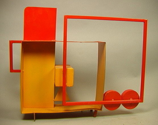 Modernist Memphis Style Sculpture. Signed Illegi: Modernist Memphis Style Sculpture. Signed Illegibly-- Dimensions: H: 19 inches: W: 25 inches: L: 7 inches --- Please contact us with specific questions about condition, not visible in the photos. --- 