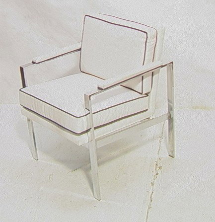 Milo Baughman Style Lounge Chair with Chrome fram: Milo Baughman Style Lounge Chair with Chrome frame.-- Dimensions: H: 29.5 inches: W: 24 inches: D: 25 inches --- Please contact us with specific questions about condition, not visible in the photos. -
