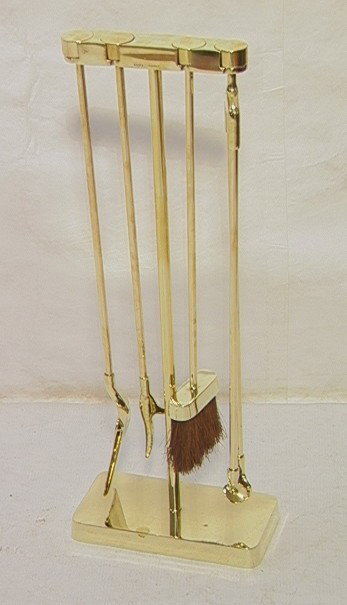 Maria Pergay Modernist Brass Fireplace Tools.: Maria Pergay Modernist Brass Fireplace Tools. -- Dimensions: H: 29.75 inches: W: 11 inches: D: 5.5 inches --- Please contact us with specific questions about condition, not visible in the photos. --- 