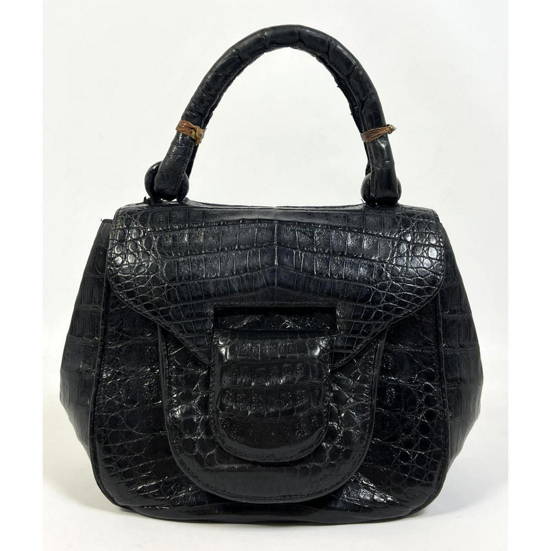 Vintage Black Nancy Gonzalez Purse Handbag. Crocodile. Made in Colombia. (1 of 12)