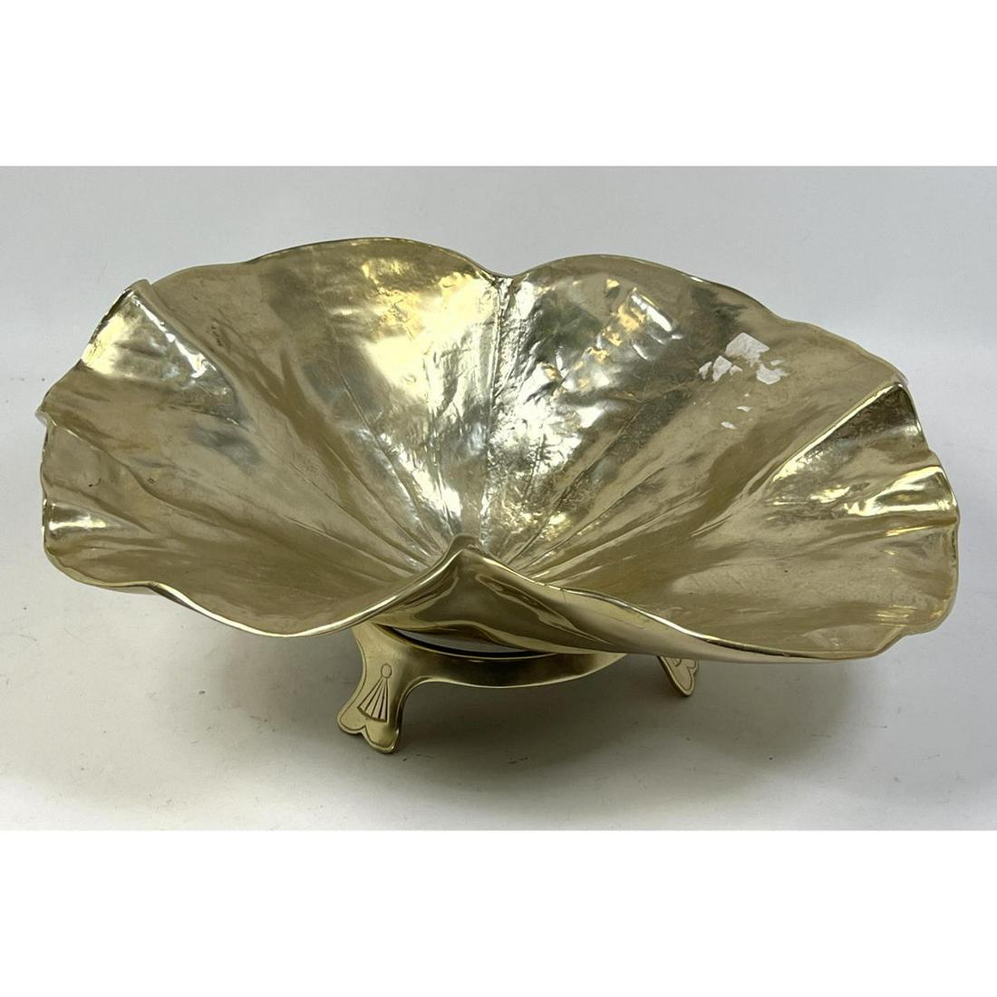 Oskar J.W. Hansen Large Lotus Leaf bowl for Harvin 1948 with original stand (1 of 9)