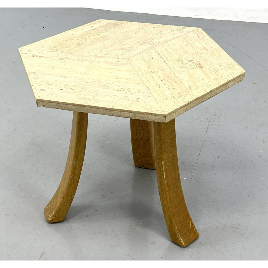 Harvey Probber Hexagonal Terrazzo Side table with swag legs (1 of 10)