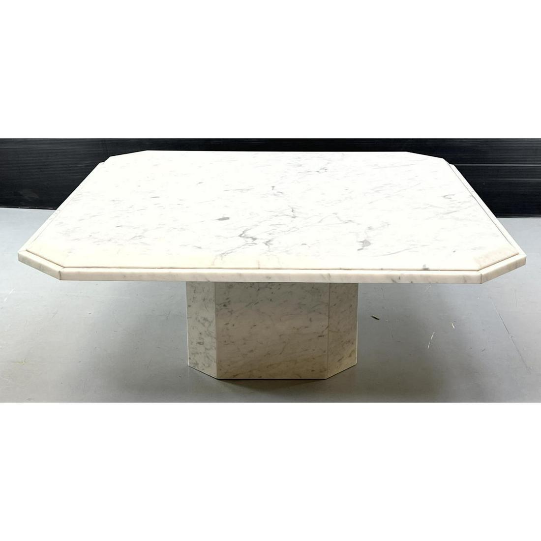 Italian Marble Coffee Table with Clip Corners.: Italian Marble Coffee Table with Clip Corners. Dimensions: H: 16 inches: W: 39.5 inches: D: 39.5 inches ---