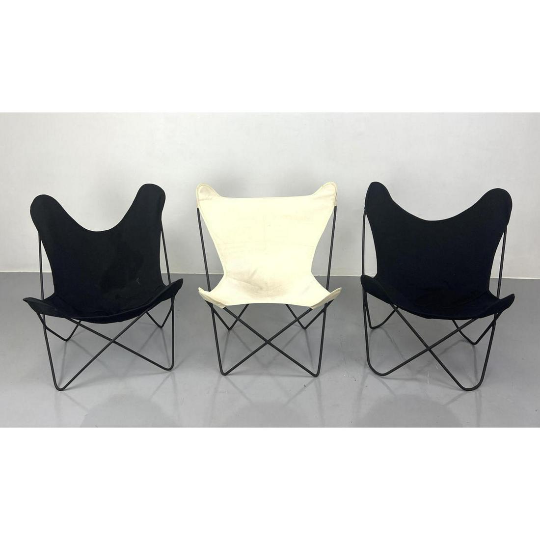 3 Knoll Hardoy Iron butterfly Chairs, iron frames. (1 of 10)