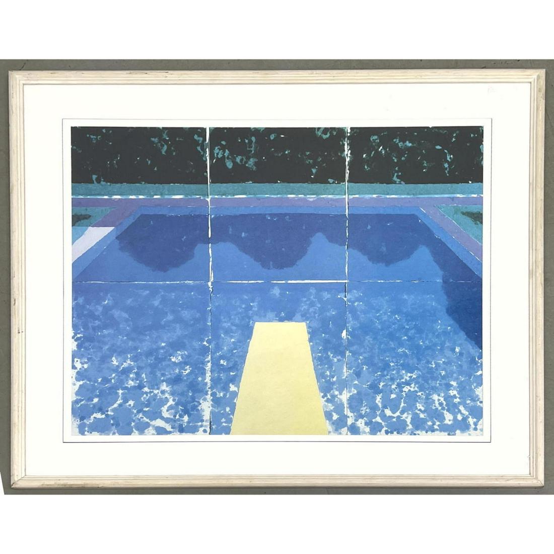 David Hockney swimming pool lithograph print. (1 of 4)