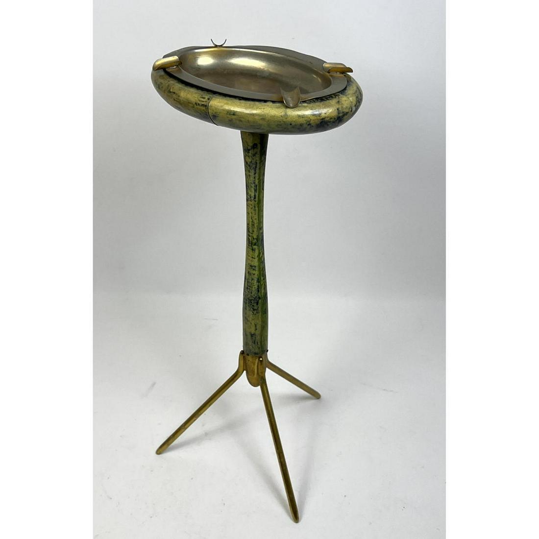 Aldo Tura Lacquered Goatskin Smoking Stand. Tripod Base. Modern Italian Design. Unmarked. (1 of 10)