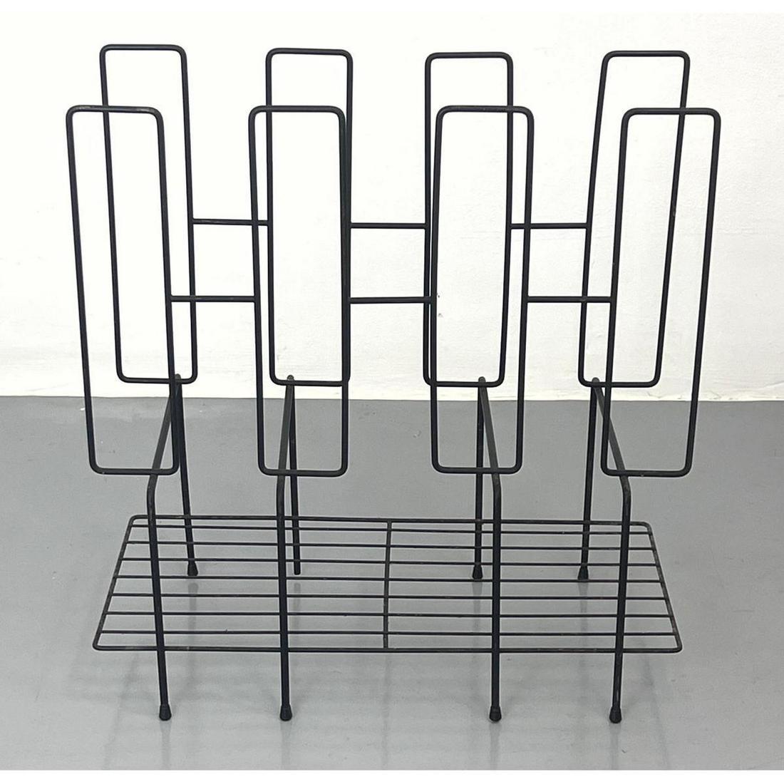 Mid Century Modern Metal Record Holder Rack excellent segmented design, looks great with records (1 of 7)