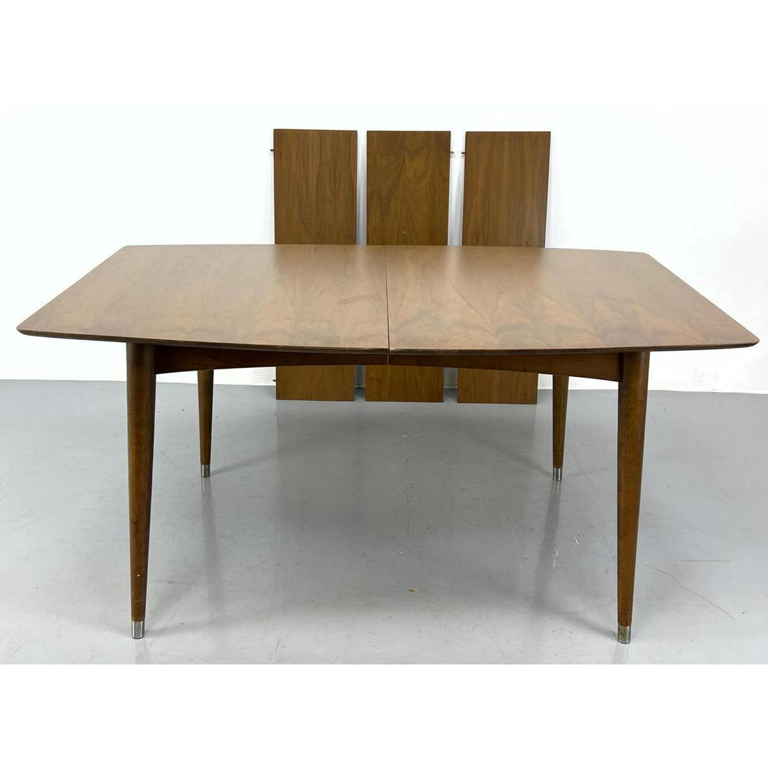 American Modern Walnut Dining table with 3 leaves. (1 of 12)