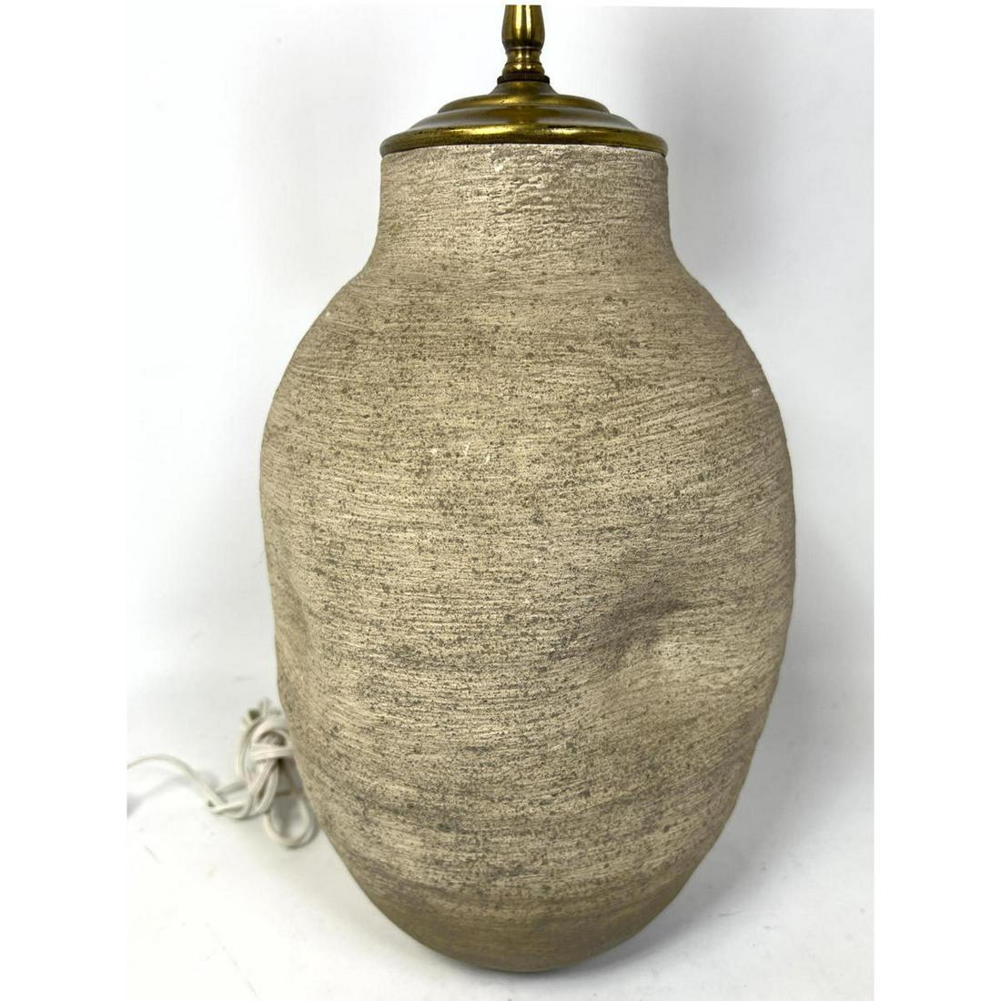 Mid Century Modern Pottery Table Lamp. Dimpled design. (1 of 6)