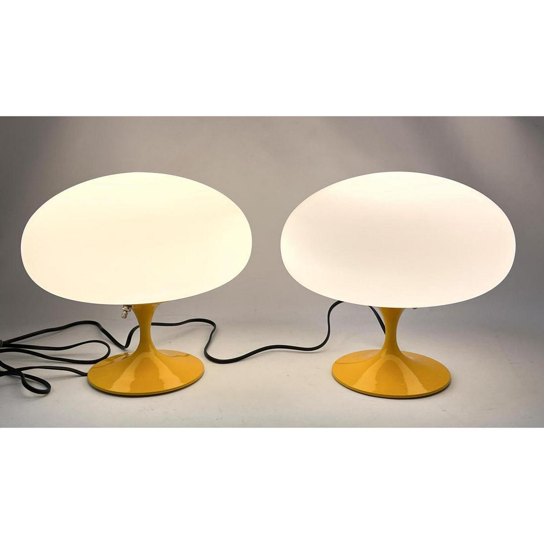 Pr Contemporary Stemlite  Mushroom Lamps. Yellow Bases. Designline. Shorter Version (1 of 8)