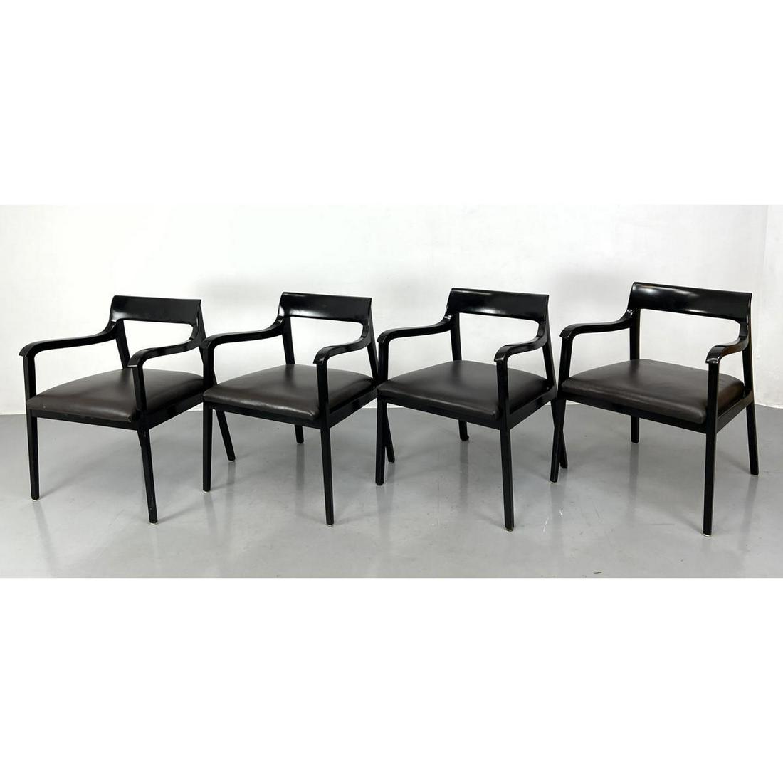 Set 4 Arm Chairs.  Style of  Edward Wormley Dunbar Riemerschmid Armchairs (1 of 12)