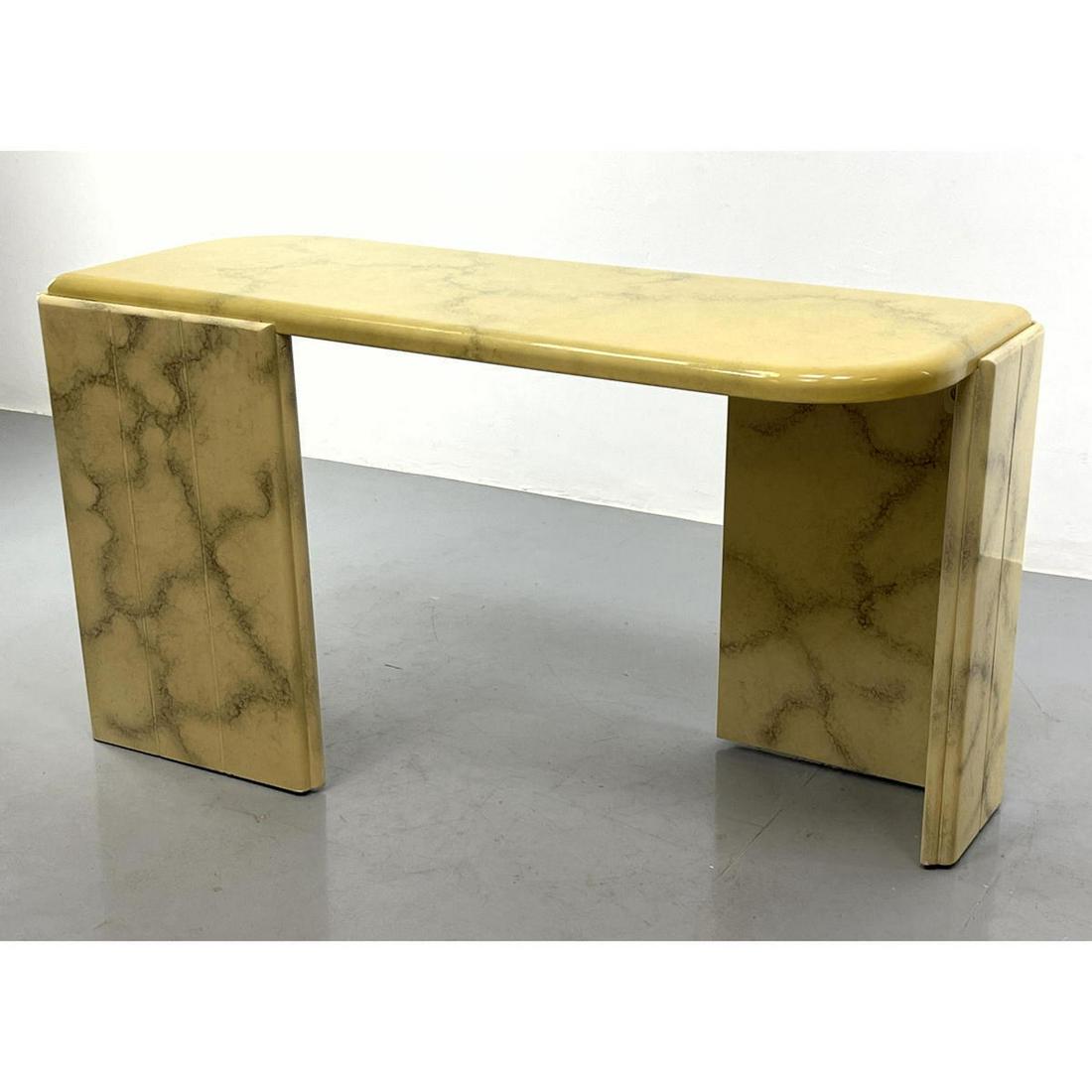 Faux Marble Painted Console Tables. Irregular Shaped.  High Lacquer finish. (1 of 8)