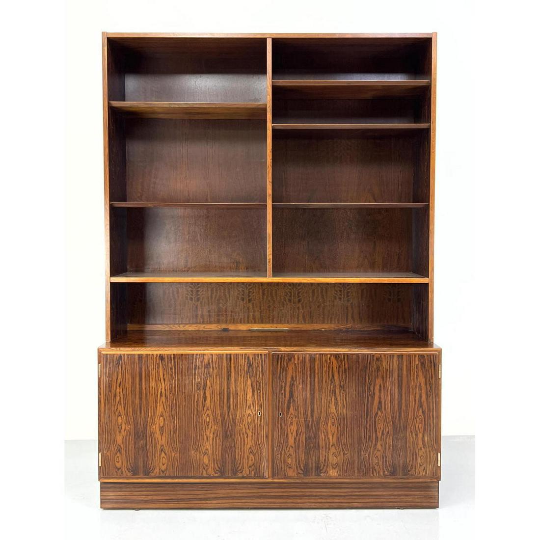 POUL HUNDEVARD 2 Piece Rosewood Cabinet Bookcase. Lower Cabinet has hinged doors and fitted interior (1 of 17)