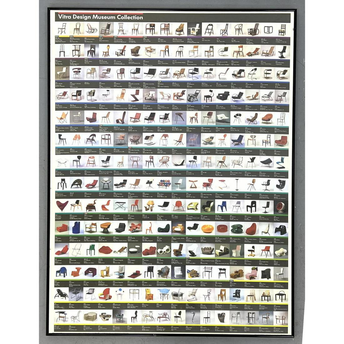 VITRA design museum Chair poster. Framed. Up to 1989. Under Plexi. earlier version with black backgr (1 of 13)