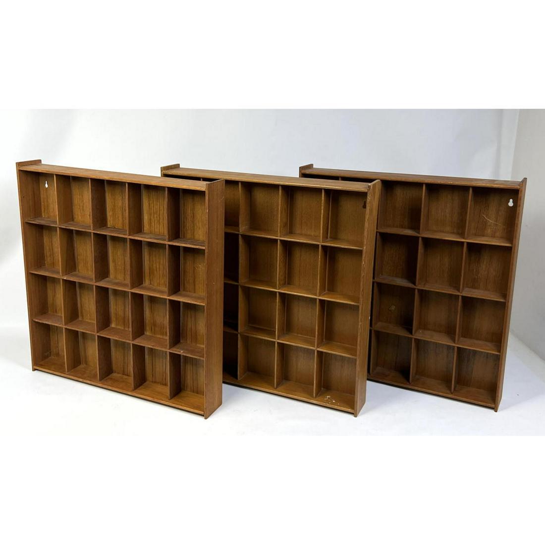 Three Danish Modern Style Teak Cubby Wall Hangings (perfect for displaying small collections) (1 of 8)