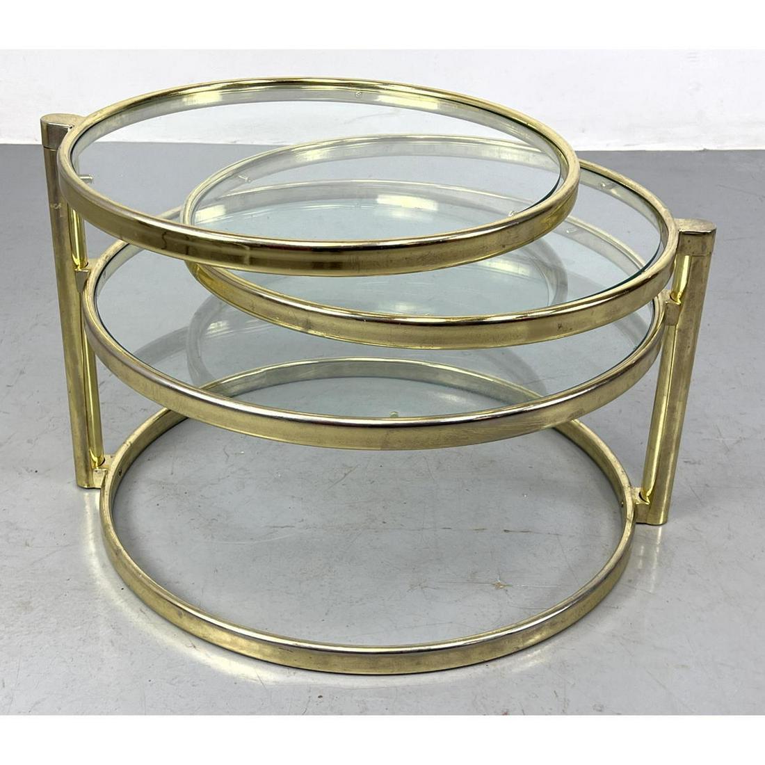 DESIGN INSTITUTE of AMERICA  Style three tier cocktail table. Swing out arms. (1 of 7)