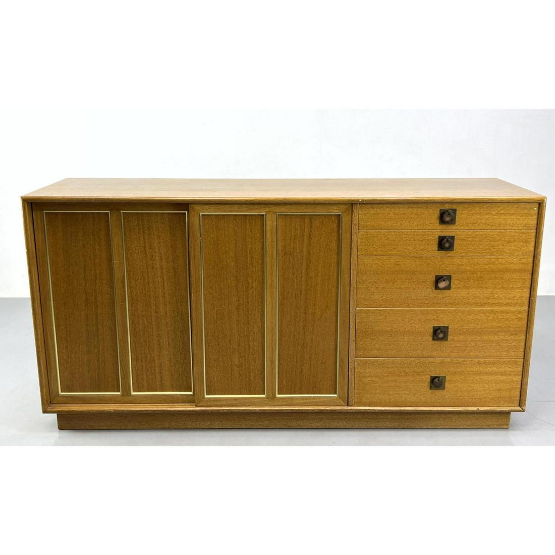 Harvey Probber Bleached Mahogany Credenza Sideboard. Brass hardware. (1 of 15)