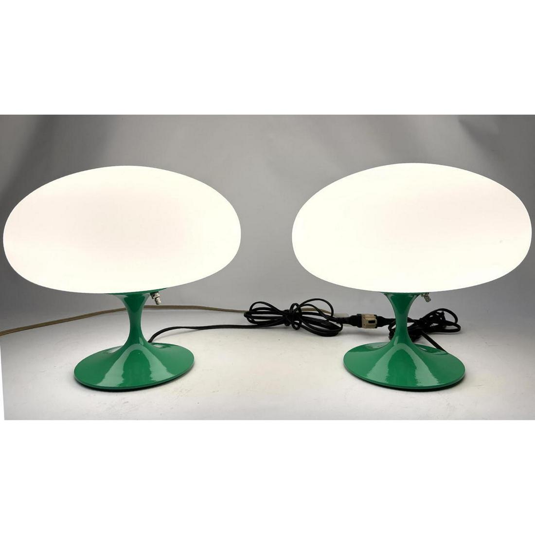 Pr Contemporary Stemlite  Mushroom Lamps. Green bases. Designline. Shorter model. (1 of 7)