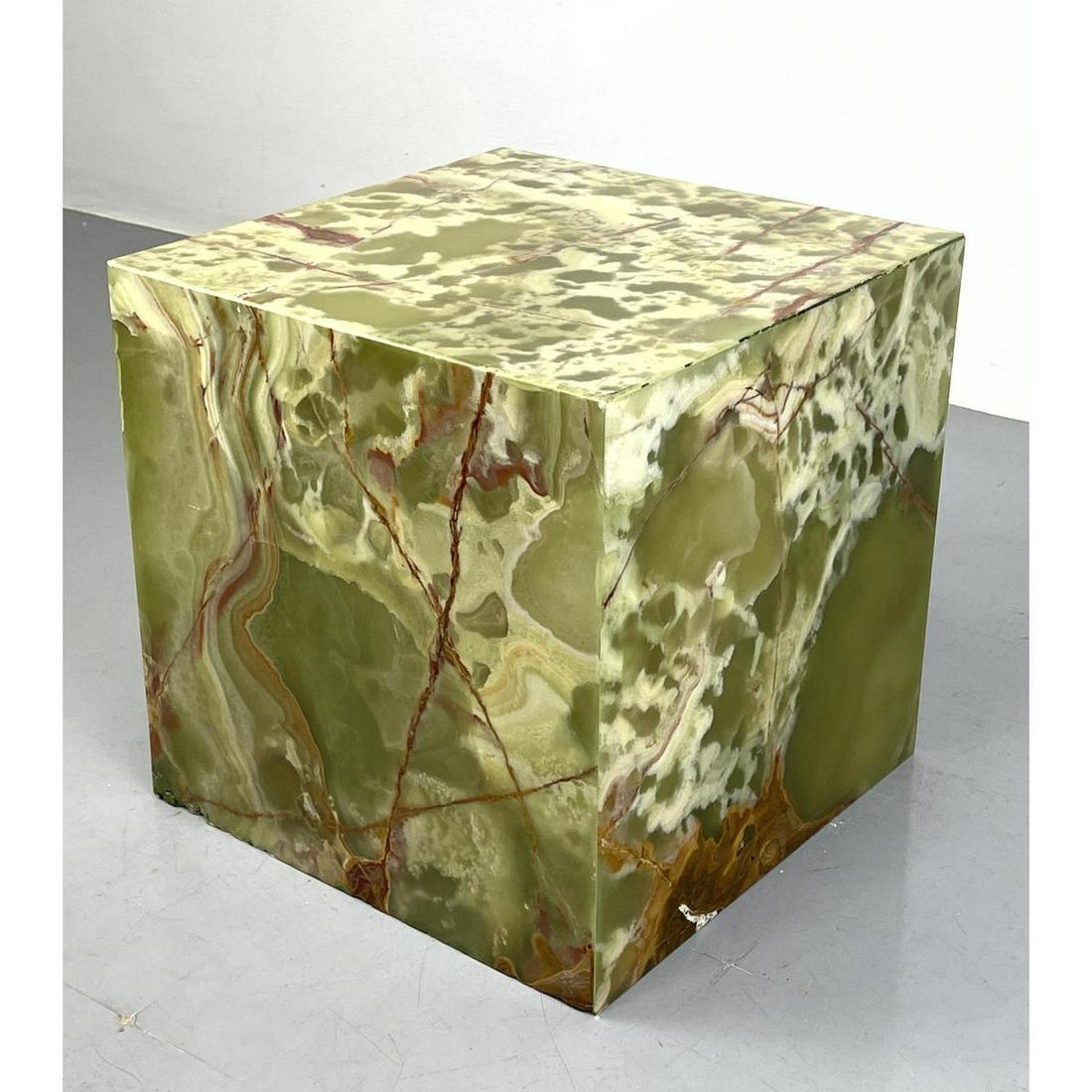 Square Onyx Natural Stone Display Pedestal Stand. Nicely figured agate with rich colors. (1 of 13)