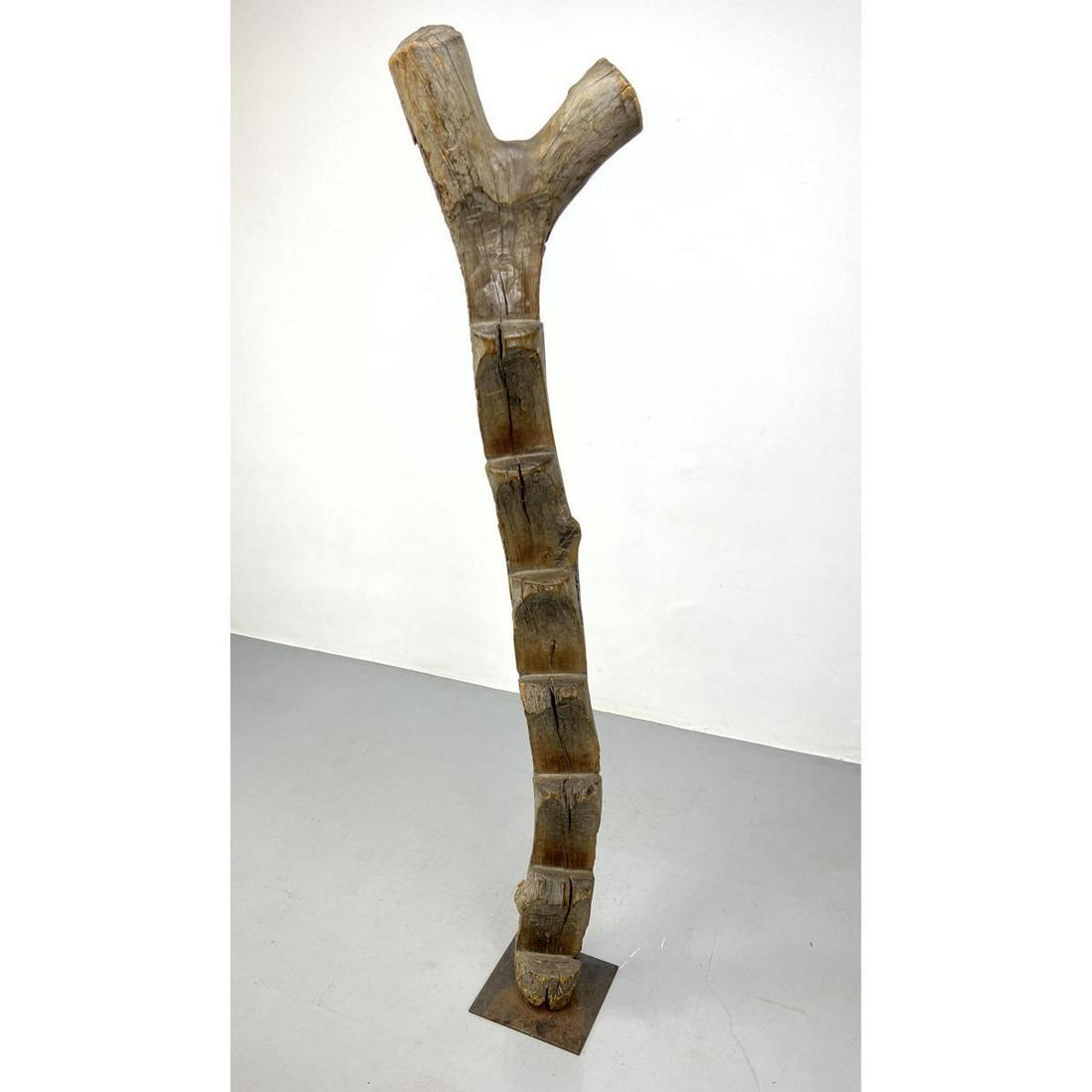 African Dogon Wood Ladder .  custom steel base (1 of 10)