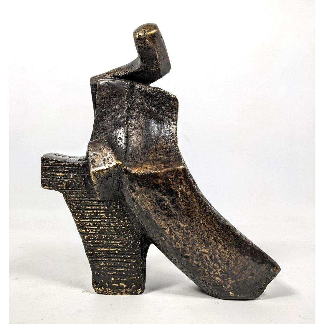 After CARLOS MERIDA Bronze Metal Abstract Sculpture. Modernist. Signed and dated 62: After CARLOS MERIDA Bronze Metal Abstract Sculpture. Modernist. Signed and dated 62 Dimensions: H: 9 inches: W: 9 inches: D: 3.5 inches ---