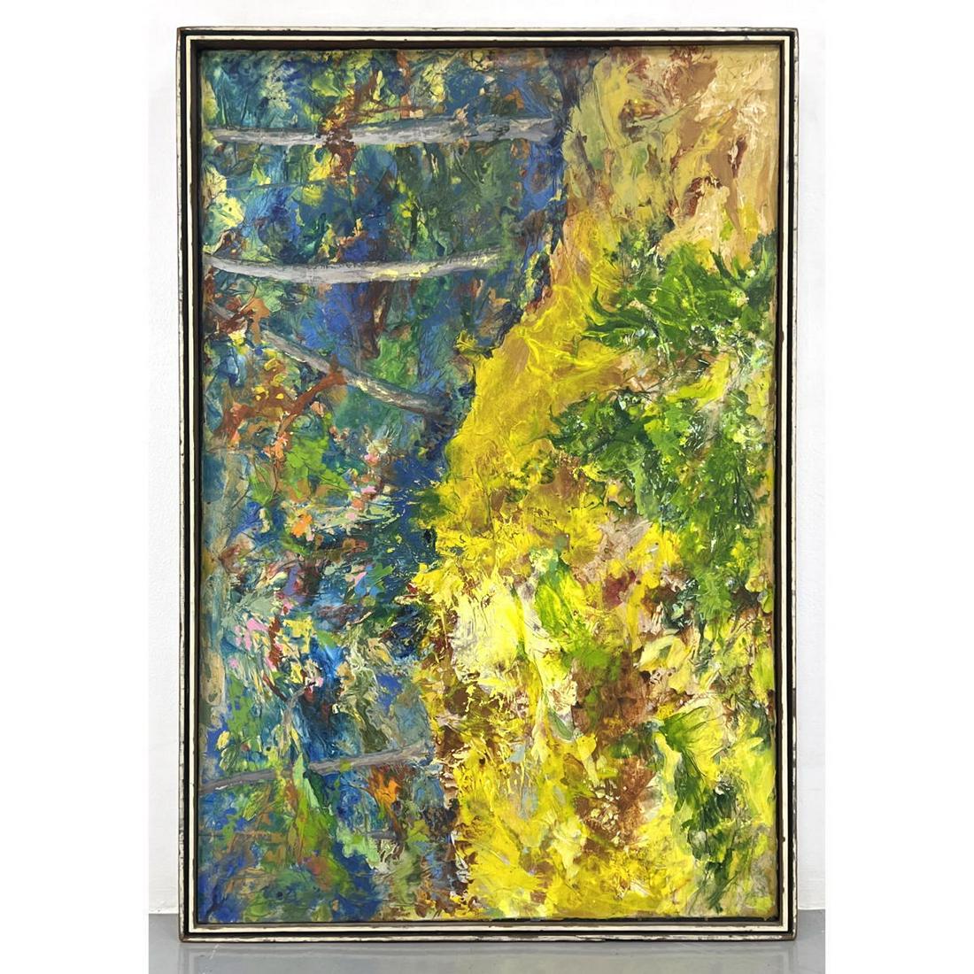 ALICE WHITE Colorful Modernist Painting. Signed. Canvas. (1 of 11)