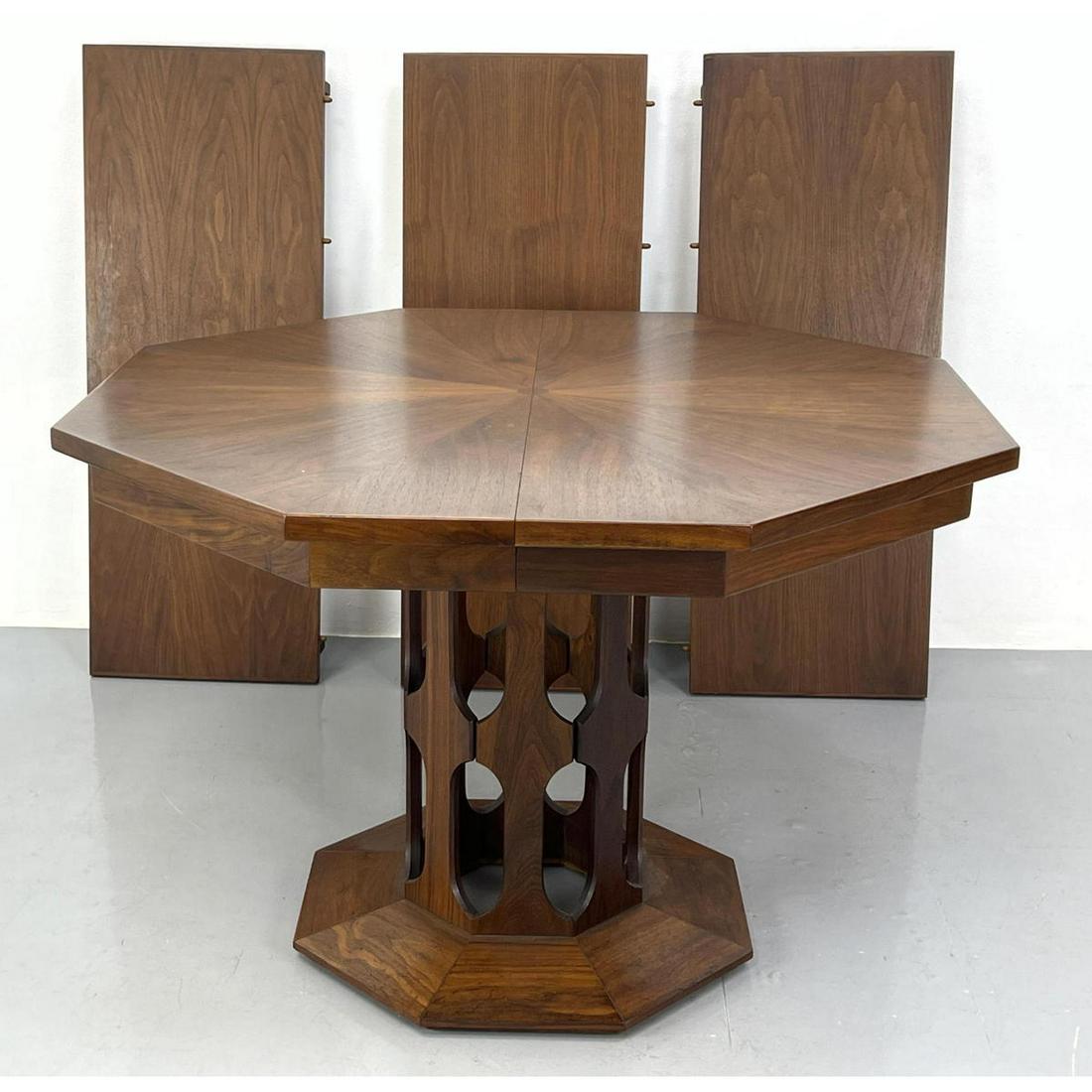 HARVEY PROBBER Style Octagonal Dining Table. Pedestal Base with Pierced Open Form on Octagonal Base. (1 of 17)