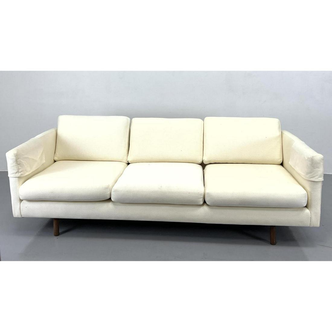 Off white 3 seat sofa couch. Harvey Probber Style. Possibly Danish. Unmarked. (1 of 12)