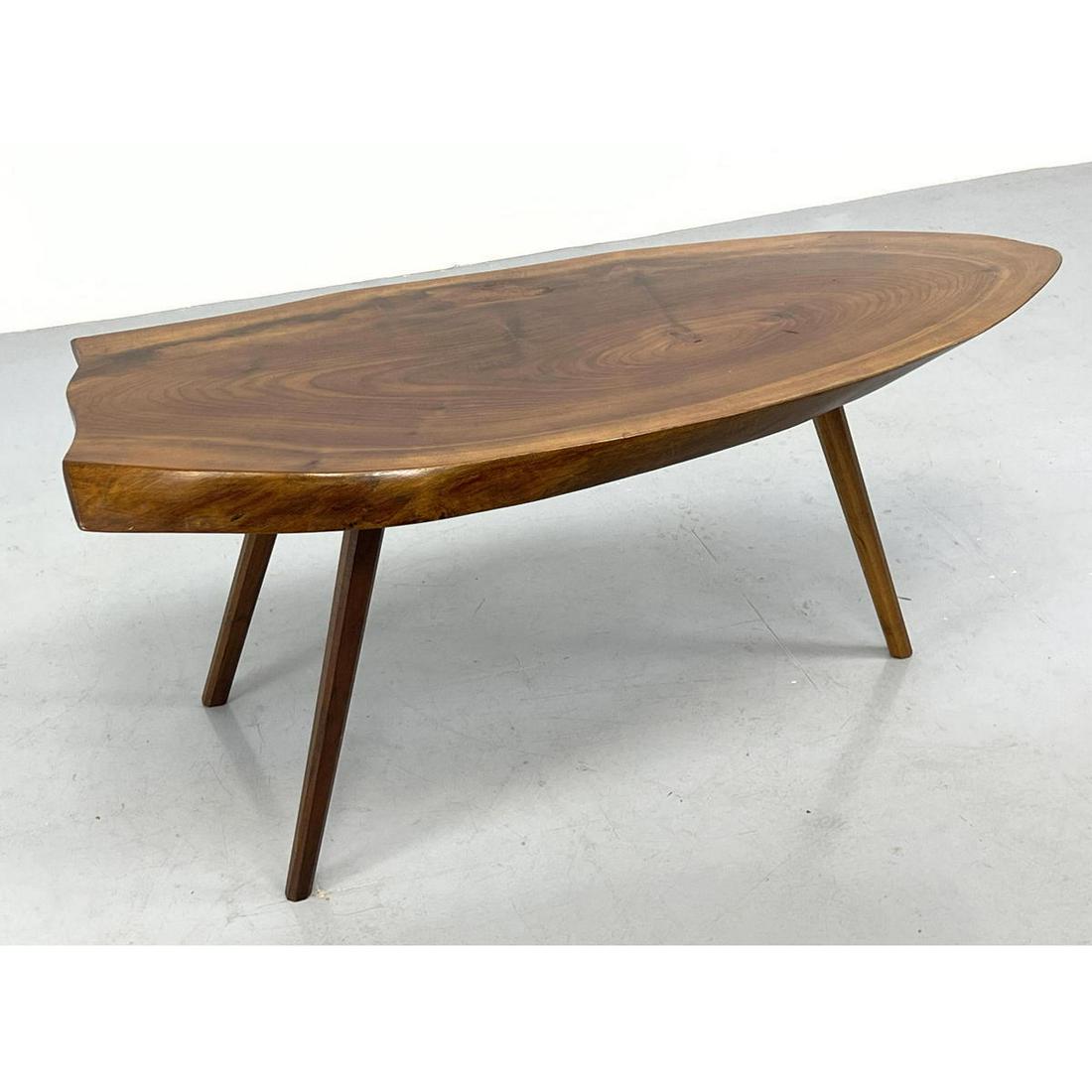 Organic Wood Tree Slab Top Coffee Table. Tripod Base. (1 of 11)